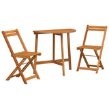 Bistro Set Folding 3 pcs Oil Natural Solid Acacia Wood 4105506
