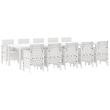 Garden Dining Set 11 pcs White Rattan and Steel 3378762