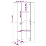 File Cabinet Grey Sonoma 60x32x153 cm Engineered Wood 3276649