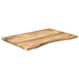 Desk Top with Curve 100x50x2.5 cm Solid Wood Rough Mango 370194