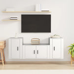 3 Piece TV Cabinet Set White Engineered Wood 3188502