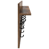 Wall-Mounted Coat Rack with Shelf Smoked Oak 100 x 40 x 12 cm 874447