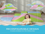 6 Piece Soft Play Equipment for Kids Climb and Crawl, Pink T3398P378904