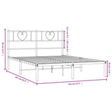 Metal Bed Frame without Mattress with Headboard White 140x200cm 355513