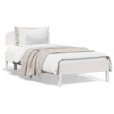 Bed Frame without Mattress White 90x200 cm Solid Wood Pine 3207222