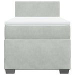 ZNTS Box Spring Bed with Mattress Light Grey 90x200 cm Velvet 3286204