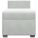 ZNTS Box Spring Bed with Mattress Light Grey 90x200 cm Velvet 3286204