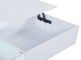 Lift Up Coffee Table Hidden Storage, High Gloss Centre Table with LED, Lifting Sofa Side Table, N605P356892W