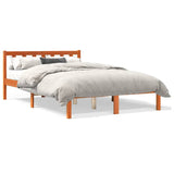 Bed Frame without Mattress Wax Brown 120x200 cm Solid Wood Pine 844808