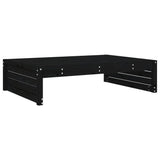 Garden Footstool Black Solid pine wood 120x80 cm Modular 825755