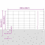 Wild Fence with Posts 25 x 1 m Hot-Dip Galvanised Steel 3337119