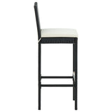 3 Piece Garden Bar Set with Cushions Poly Rattan Black 3095413