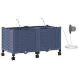 Garden Planter with Irrigation&Wheels 2 pcs Grey PP 3422996