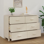 ZNTS Sideboard HAMAR Honey Brown 113x40x80 cm Solid Wood Pine 340448