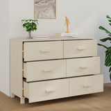 ZNTS Sideboard HAMAR Honey Brown 113x40x80 cm Solid Wood Pine 340448
