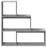 Room Divider Bookcase 3-Tier Concrete Grey 123x29x123 cm Engineered Wood 857988