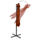 Cantilever Garden Parasol Terracotta Polyester, Aluminium Large 312327