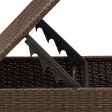 Garden Stool with Cushion Brown 55 x 55 x 37 cm Poly Rattan 366230