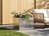 Garden Planter with LED Silver 30 x 40 x 30 cm Galvanised Steel 8008080
