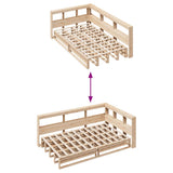 ZNTS Bookcase Bed without Mattress 120x190cm Solid Wood Pine 3324517