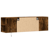 TV Wall Cabinet with LED Lights Smoked Oak 135x31x39.5 cm 852387