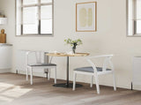 Dining Chair 2 pcs White and Grey Solid Rubber Wood 42020415
