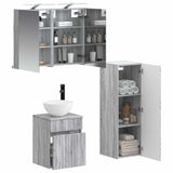 Bathroom Furniture Set 3 pcs Grey Sonoma 80 x 10.5 x 60.5 cm 3407460