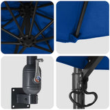 Garden Parasol Azurblau 248 x 248 x 148 cm Polyester and Steel 42003234