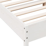 Bed Frame White Solid Pine Wood, Plywood King Size Durable 3216198
