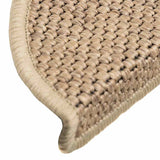 Stair Mats Self-adhesive Sisal-Look 15 pcs 56x17x3 cm Sand 326867