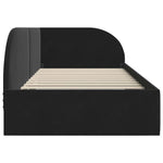 Corner Bed Frame with Headboard Black 80 x 200 cm Velvet 42016631