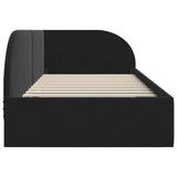 Corner Bed Frame with Headboard Black 90 cm x 200 cm Velvet 42016651