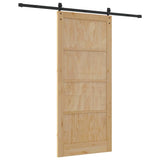 Sliding Door Brown 93 x 211 cm Solid Pine Wood 3333320