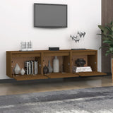 TV Cabinets 3 pcs Honey Brown Solid Wood Pine 3100127