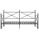 Daybed with Trundle without Mattress Black 107x203 cm Steel 4104678