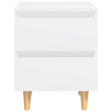 Bed Cabinets with Solid Pinewood Legs 2 pcs White 40x35x50 cm 805852