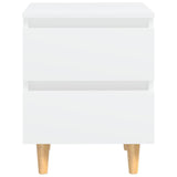 ZNTS Bed Cabinets with Solid Pinewood Legs 2 pcs White 40x35x50 cm 805852