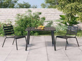 Garden Dining Set Anthracite Steel Small Stackable 3187987