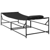 Garden Sunbed with Pillow 2 pcs Black Powder-Coated Steel 42003023