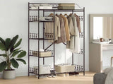 Open Wardrobe with Shelf Black 101 x 43 x 188 cm Steel 42021359