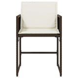Garden Chairs with Cushions 4 pcs Brown Poly Rattan 365003