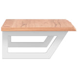 Basin Shelf Wall Mounted Steel and Solid Wood Oak 3302566