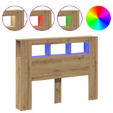 LED Headboard Artisan Oak 140x18.5x103.5 cm Engineered Wood 857687