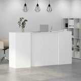 Reception Desk White 200x50x103,5 cm Engineered Wood 3324178