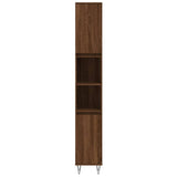 ZNTS 3 Piece Bathroom Cabinet Set Brown Oak Engineered Wood 3187796