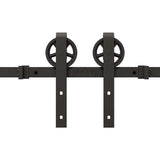 Sliding Door Hardware Kit 366 cm Steel Black 3295797