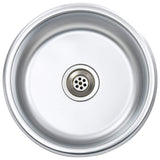145070 Kitchen Sink with Strainer and Trap Stainless Steel