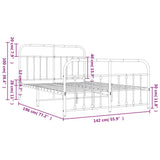 Metal Bed Frame without Mattress with Footboard Black 135x190cm 352595
