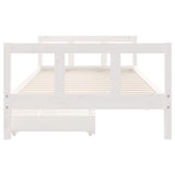 Kids Bed Frame with Drawers White 90x200 cm Solid Wood Pine 834409