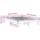 Bed Frame without Mattress White 140x200 cm Solid Wood Pine 855356